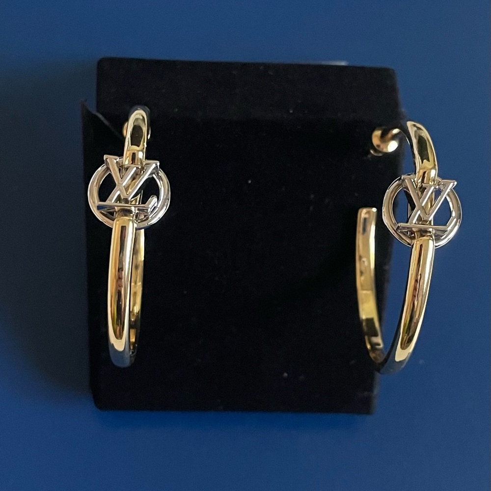Gold & Silver LV Hoop Earrings